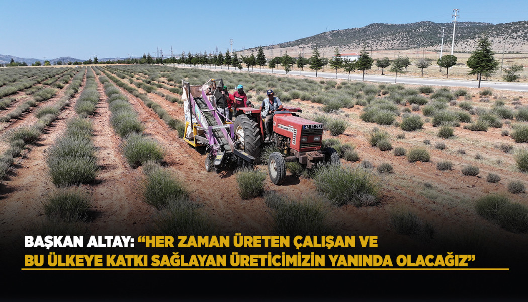 KONYA BÜYÜKŞEHİR’İN DESTEĞİYLE GÜNEYSINIR’DA ÜRETİLEN LAVANTALARIN HASADI YAPILDI