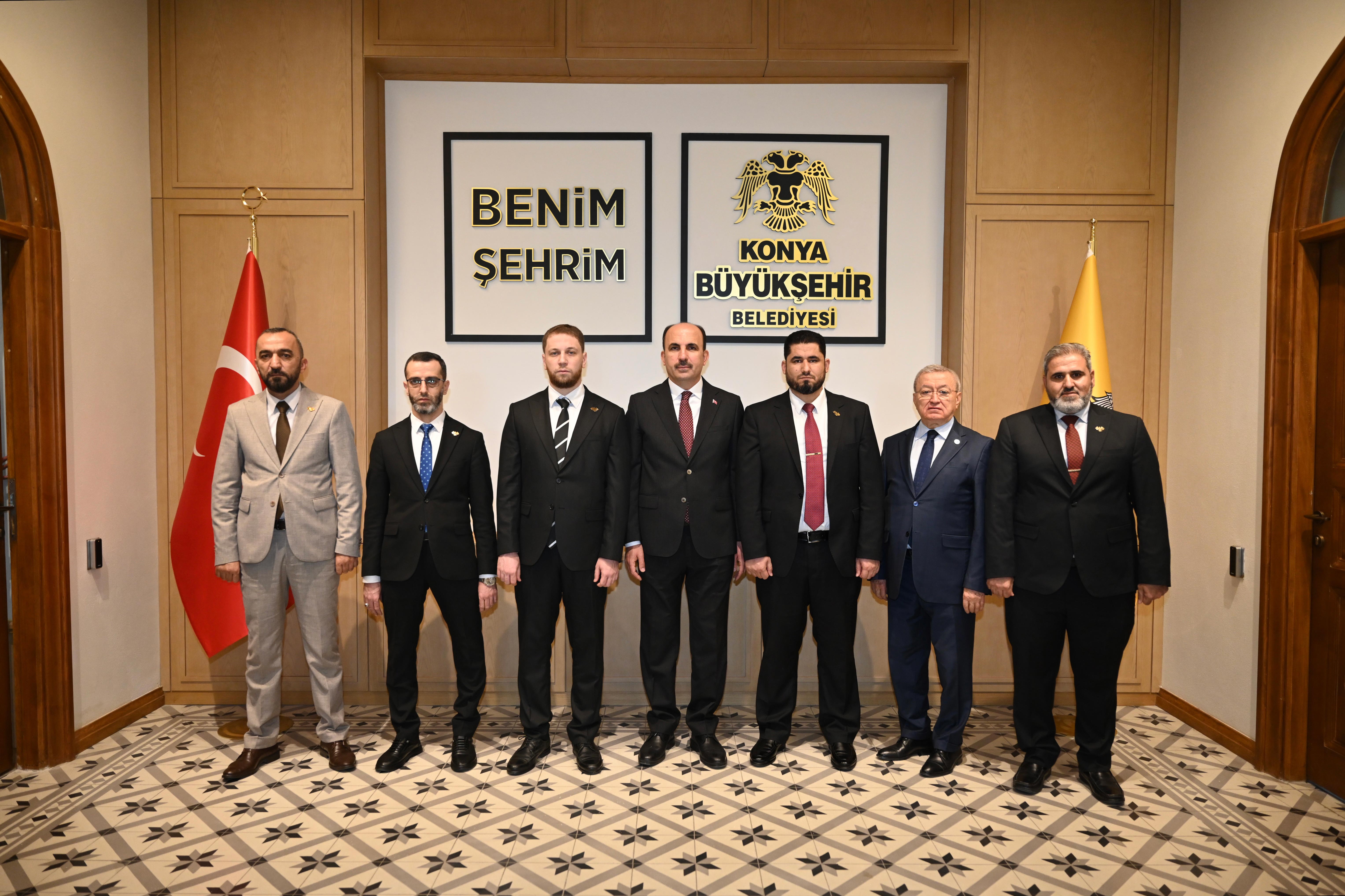 UCLG-MEWA KONGRESİ İÇİN KONYA’YA GELEN SURİYELİ HEYET BAŞKAN ALTAY’I ZİYARET ETTİ