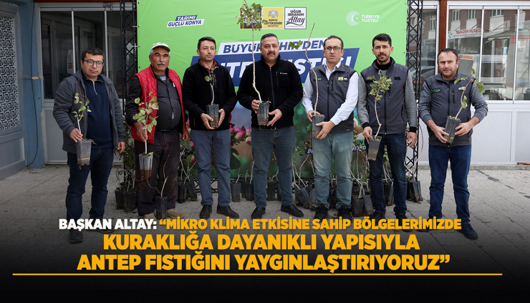 BAŞKAN ALTAY: “MİKRO KLİMA ETKİSİNE SAHİP BÖLGELERİMİZDE KURAKLIĞA DAYANIKLI YAPISIYLA ANTEP FISTIĞINI YAYGINLAŞTIRIYORUZ”