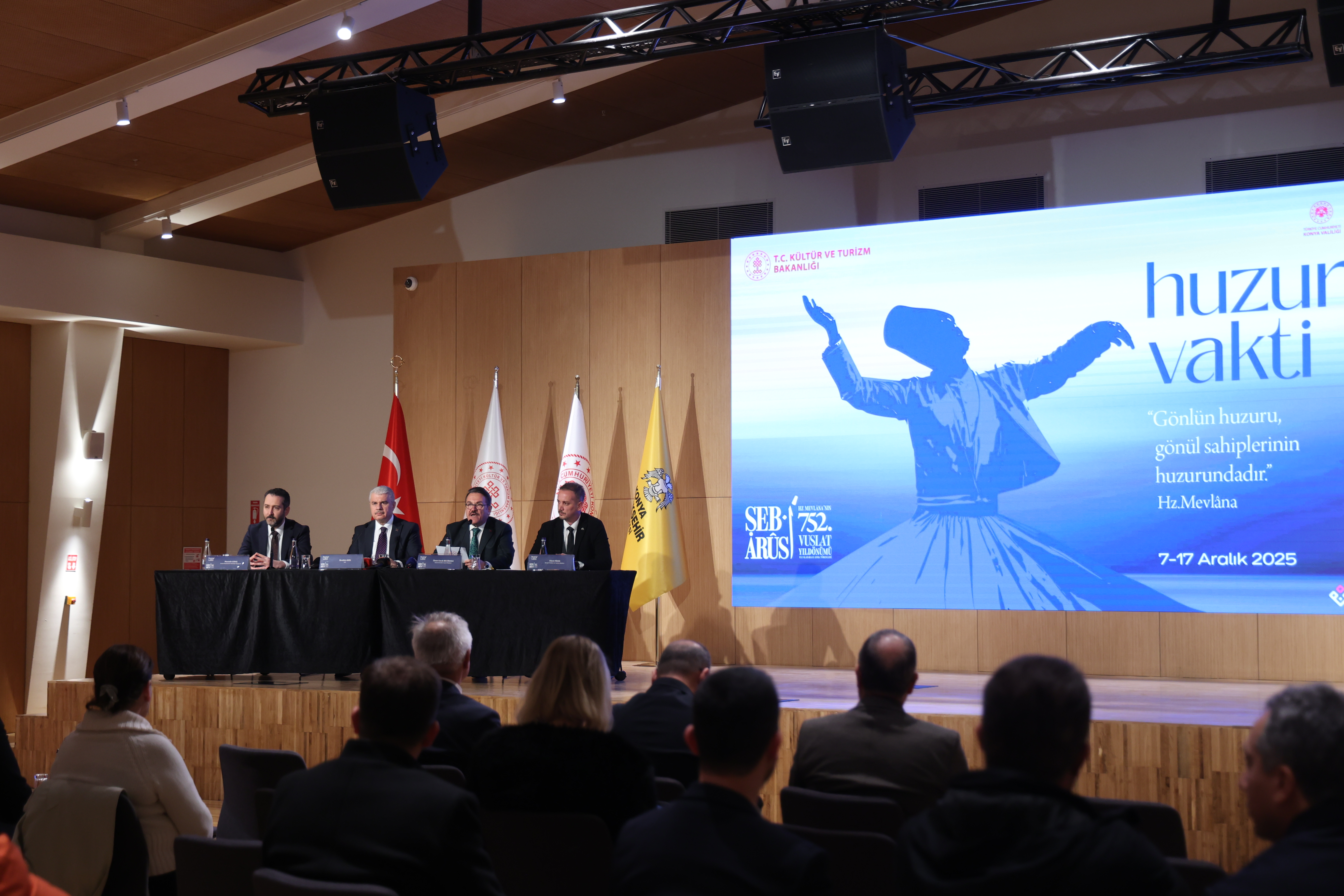 HAZRETİ MEVLANA'NIN 752. VUSLAT YIL DÖNÜMÜ ANMA ETKİNLİKLERİ “HUZUR VAKTİ” TEMASIYLA BAŞLADI