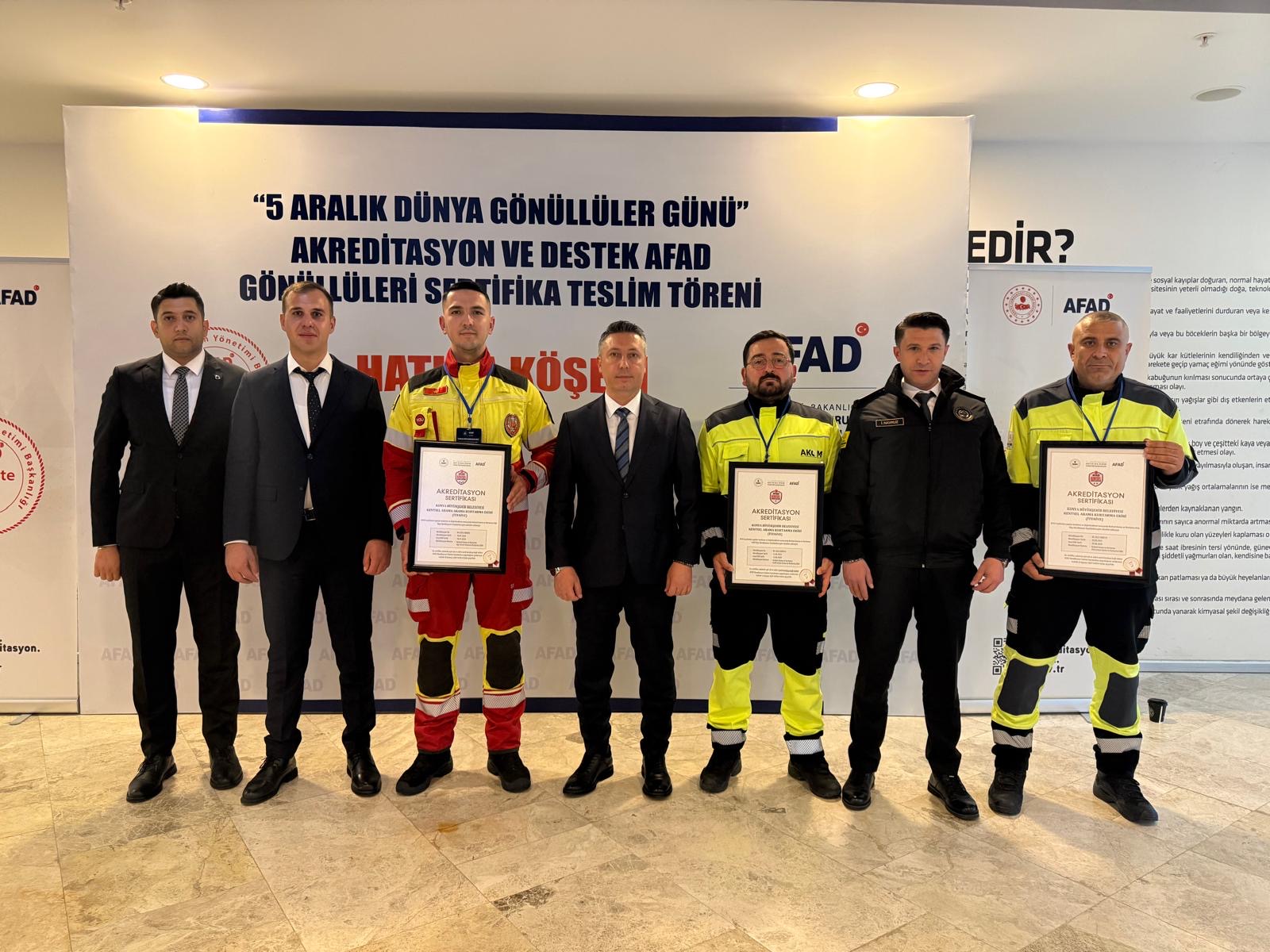 KONYA BÜYÜKŞEHİR AFAD’TAN AKREDİTASYON BELGELERİNİ ALDI