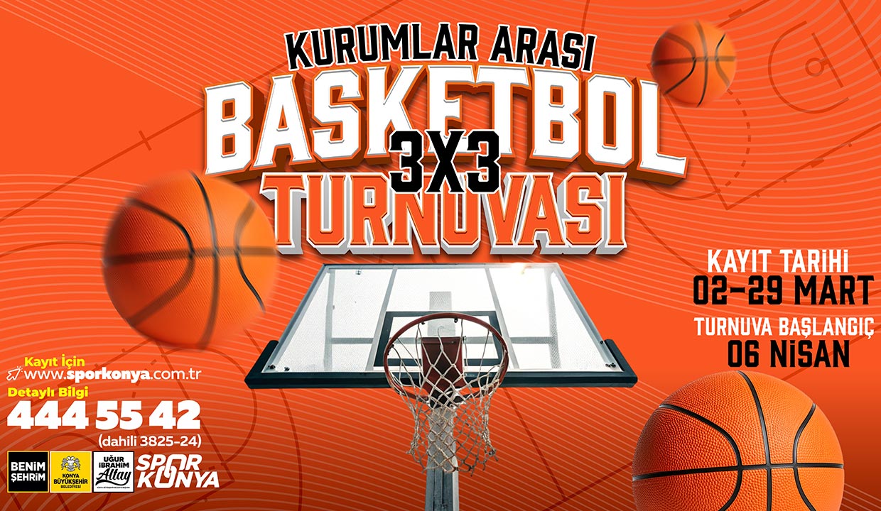 KONYA BÜYÜKŞEHİR KURUMLAR ARASI 3X3 BASKETBOL TURNUVASI KAYITLAR BAŞLADI