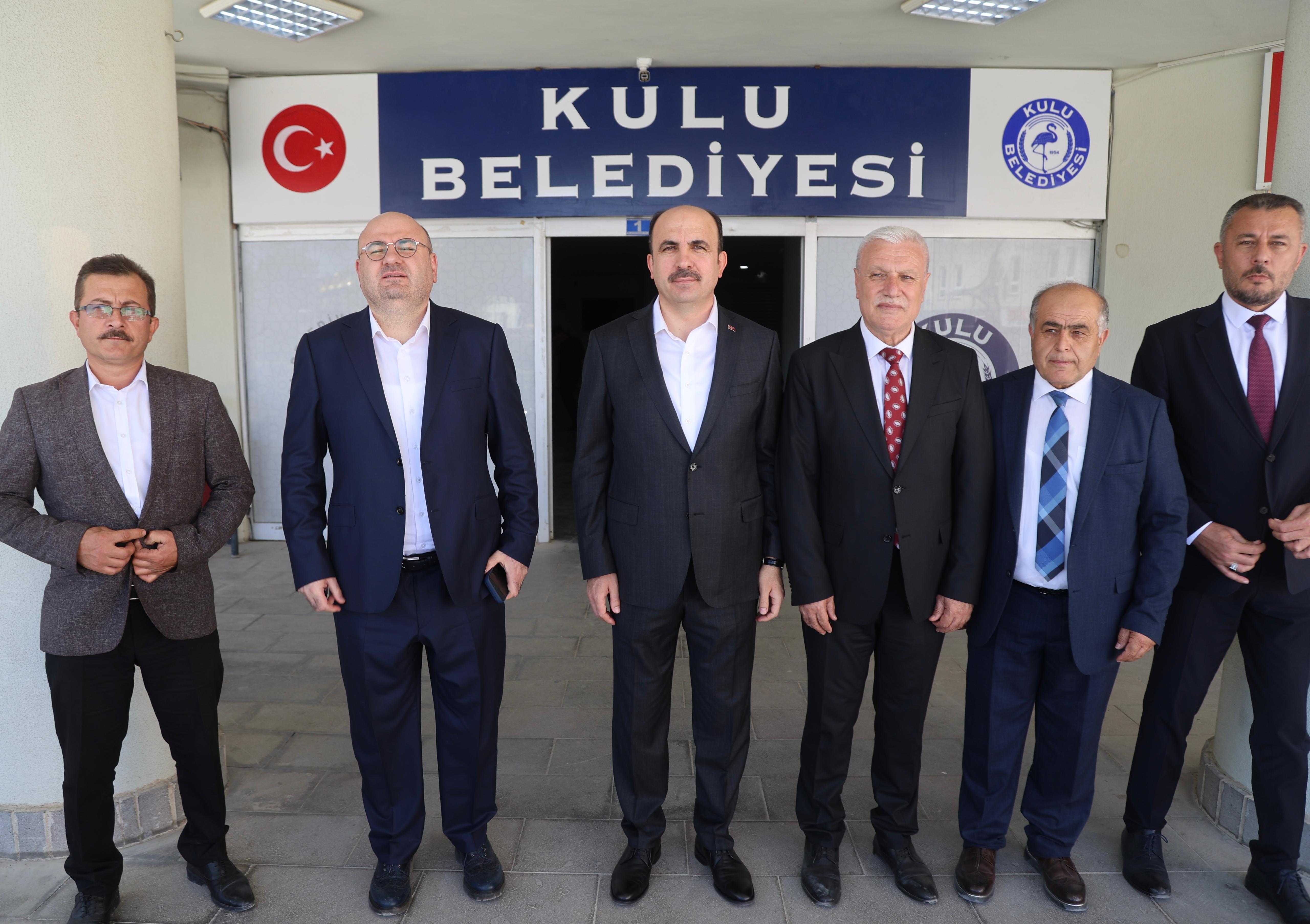 BAŞKAN ALTAY CİHANBEYLİ VE KULU’YU ZİYARET ETTİ, KULU İTFAİYE MERKEZİ’NİN TEMELİNİ ATTI