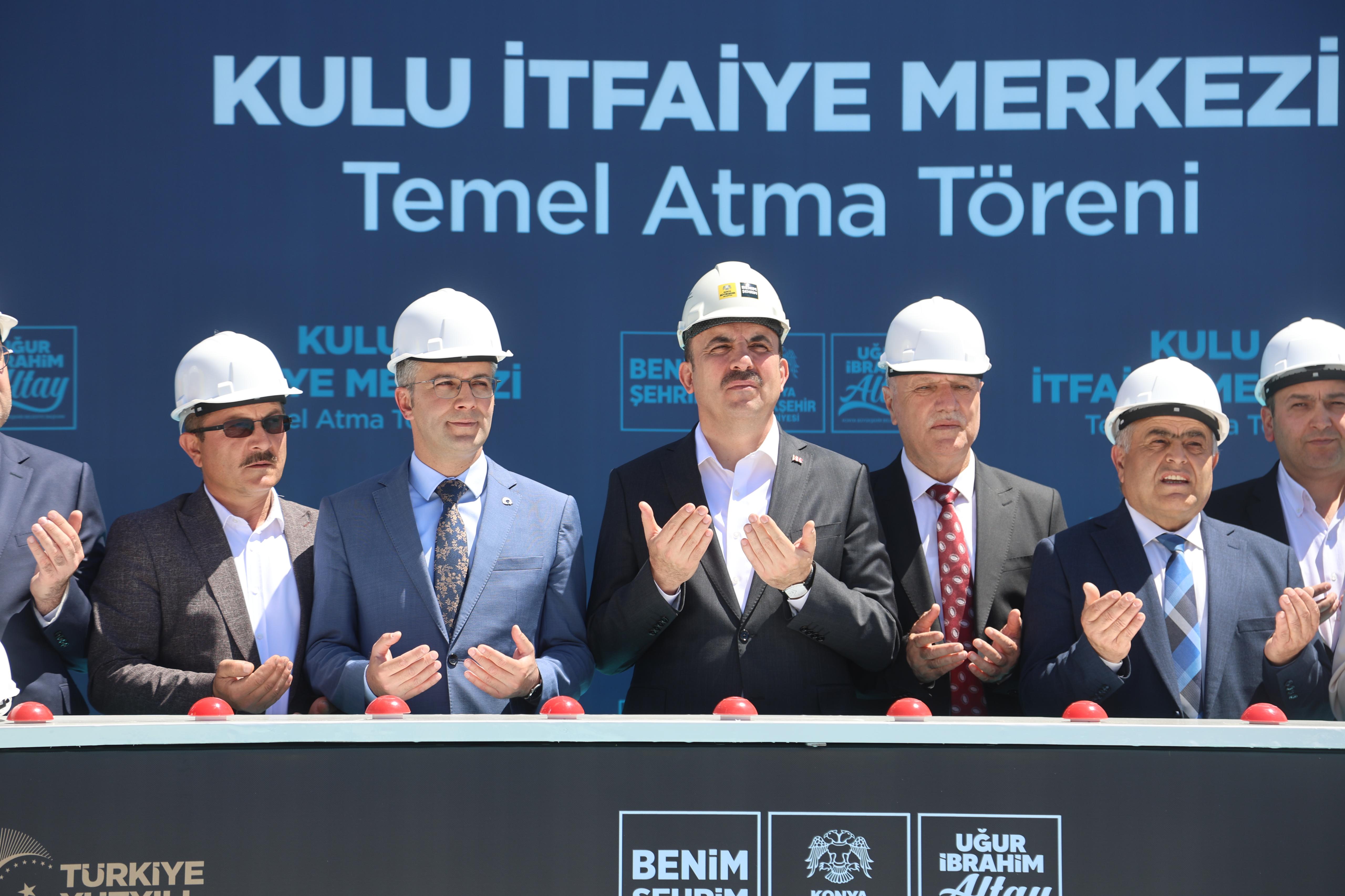 BAŞKAN ALTAY CİHANBEYLİ VE KULU’YU ZİYARET ETTİ, KULU İTFAİYE MERKEZİ’NİN TEMELİNİ ATTI