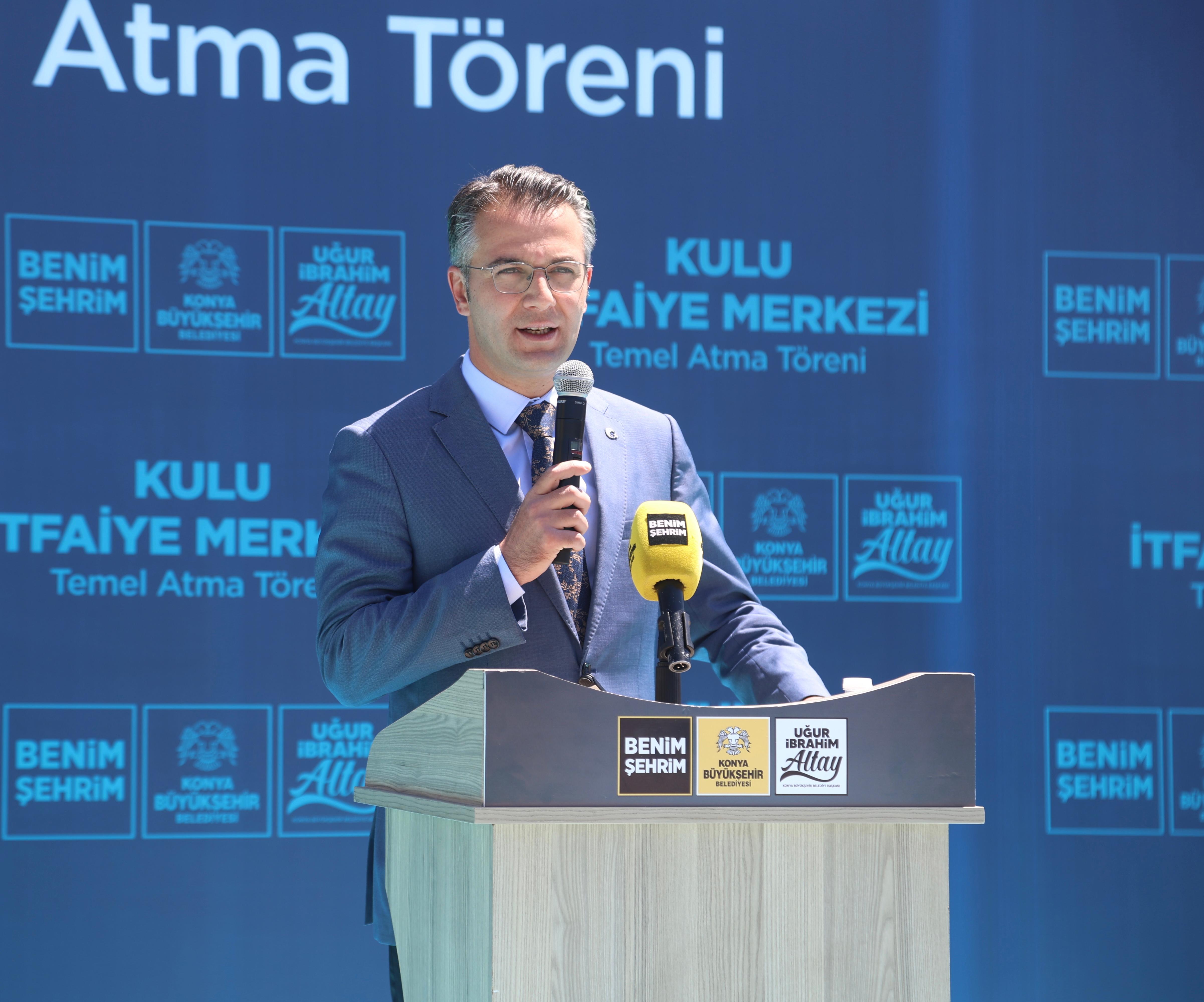 BAŞKAN ALTAY CİHANBEYLİ VE KULU’YU ZİYARET ETTİ, KULU İTFAİYE MERKEZİ’NİN TEMELİNİ ATTI