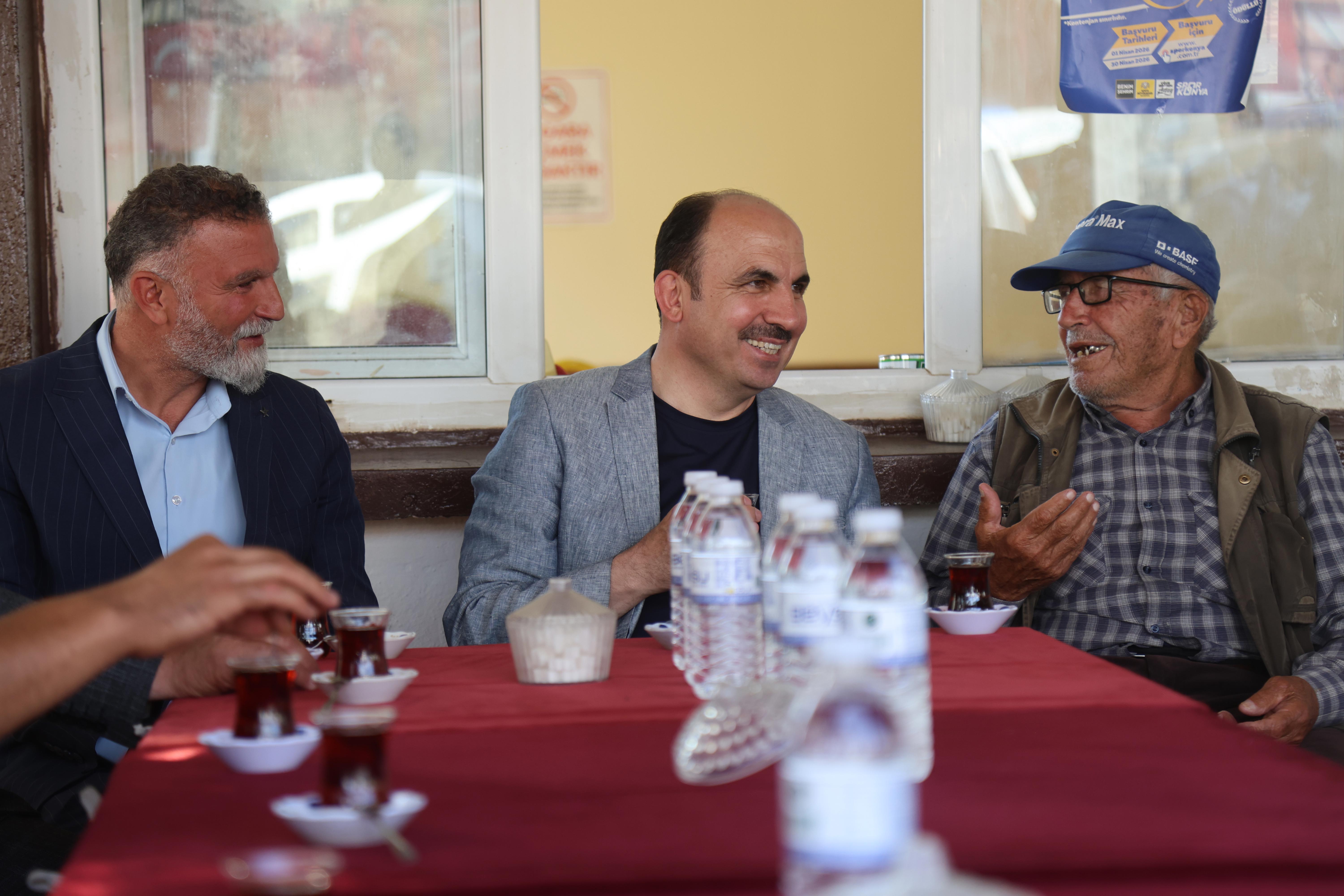 BAŞKAN ALTAY HÜYÜK VE DERBENT’TE ESNAFLA, VATANDAŞLA VE GENÇLERLE BULUŞTU